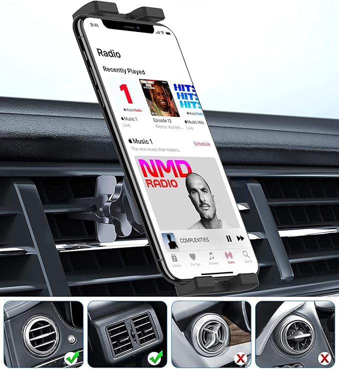 Vent Tablet Mount for Car [Super Stable Durable] Air Vent Car Tablet Holder Powerful Vent Clip for 4-12.9" Tablets & Phones, iPad Pro/Air/Mini, Galaxy, Lenovo, Fire, iPhone Series