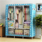 Wardrobe Closet Multifunction Portable Wardrobe Fabric Folding Clothes Storage Organizer Closet DIY Assembly Easy Install Rei