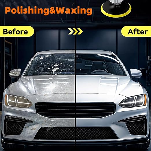 Buffing Polishing Pads and Wool Pad, 6Pcs 6.5 Inch Face for 6 Inch Backing Plate Compound Buffing Sponge Pads Cutting Polishing Pads Kit for Car Buffer Polisher, Polishing and Waxing