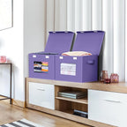 Univivi Storage Bins with Lids [4-Pack] Fabric Lidded Storage Baskets Stackable Closet Storage Bins, Closet Organizers and St