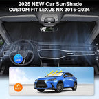 Custom Fit NX NX250 Windshield Sunshade for 2015-2022-2024 2025 Lexus NX350 NX350h NX450h NX300h/NX300/NX200t Accessories Front Window Shades Cover for Windshield 210T Sun Visor Protector Block Heat
