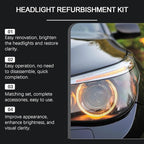 QuiforHeadlight Cleaner, Automotive Headlamp Restoration Fluid Kit, HeadlightRestoration Kit, Improve Nighttime Visibility Fo