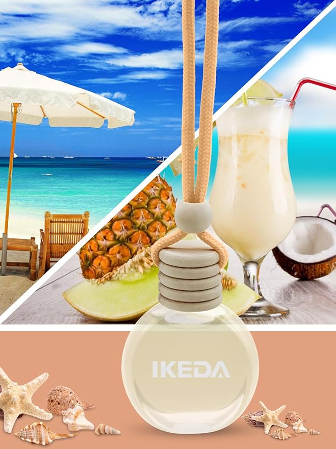 Ikeda Car Air Freshener: Hanging Car Smell Air Freshener | 10ml Hanging Car Perfume | Long Lasting Fragrance | Strong Scents 