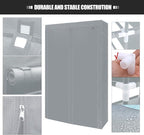 ERONE Shoe Rack Storage Organize, 28 Pairs Portable Double Row with Nonwoven Fabric Cover Shoe Shelf Cabinet for Closet