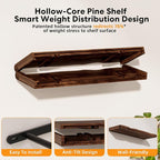 Floating Shelves for Wall Rustic Farmhouse 36 Inch Floating Shelf Bathroom Wooden Shelves for Wall Mounted Live Edge Pine She