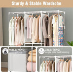 BAOKALER Portable Closet for Hanging Clothes 67 Inch Wide Large Capacity Portable Wardrobe Closet with Cover, Storage Shelves