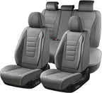 Coverado Seat Covers Full Set, Seat Covers for Cars, Gray Car Seat Cover, Waterproof Car Seat Protector, Nappa Car Seat Cushi