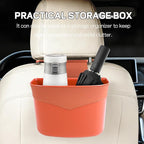 Car Trash Can for Seat Headrest, Mini Automotive Front Back Seat Garbage Can, Leakproof Vehicle Hanging Trash Cans, Multi-purpose Auto Garbage Bin & Storage Organizer, Car Accessories (Orange)