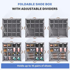 Dayacoco 1 Pack Shoe Organizer for Closet, Fits Up to 16 Pairs, Foldable Shoe Storage Organizer, shoe containers with Clear C