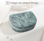 ProCase Travel Size Jewelry Box, Medium Portable Seashell-Shaped Jewelry Case, 2 Layer Jewelry Organizer in PU Leather for Wo