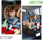 FUNNy elf Car Backseat Organizer for Cars, Collapsible Front Seat Organizer with 4 Cup Holders, Storage Pockets & Dividers, Passenger Seat Organizer for SUV, Truck, Sedan