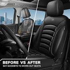 CAR PASS 3D Foam PU Leather Car Seat Covers, Universal Seat Covers Front 2 for Trucks SUV Sedan Automotive Seat Covers Armres