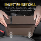 Car Seat Gap Filler Organizer, Multifunctional Car Seat Organizer with Adjustable Cup Holder, Leather Car Seat Gap Storage Box for Holding Phones, Coins, Cards, Keys, Pens (Brown)