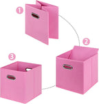 STOREONE Fabric Storage Bins Cubes Baskets Containers-(11X11X11) with Dual Handles for Shelf Closet, Nursery Home ， Bedroom O