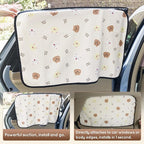 Aokway Car Window Shade (2Pack)-UV-Blocker magnetic Car Window Sun Shade for Baby 99% UV Protection Fit SUV/Sedan/Minivan | Roll Windows Down, Privacy car covers Safe for baby- Car Seat Sun Protection