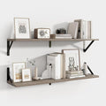 Axeman 32 Inch Floating Shelves | 8 Inch Deep Grey Wood Wall Shelves Set of 2 | 31.5" W x 8" D Rustic Grey Shelves for Bathro