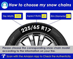 Snow-Chains Auto Fixing 1 Min Quick Fit Easy Installation Tire-Chains, Portable Reusable Universal Emergency Tire Traction Ch