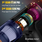 Handheld Car Vacuum Portable Cordless - Mini, Portable | Dual Suction (7500pa & 12000pa) | 4-in-1 Vacuum Cleaner, Blower, Inf
