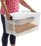 Sterilite 24-Pack Ultra Latching Box, Storage Bins with Lids, Clear Plastic, 70 Quart - Heavy-Duty Organizing Containers for 