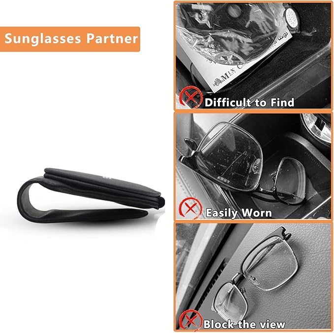 Sunglasses Holder for 4x4 Car Sun Visor Magnetic Leather Glasses Sunglass Clip Eyeglasses Mount Car Accessories for Four Wheel Drive Car Owners