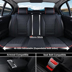 Coverado Car Seat Covers Full Set, Nappa Leather Seat Covers for Cars, Waterproof Front Seat Covers and Back Seat Covers, Car