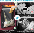 50 Pcs Disposable Car Trash Bags – Leakproof & Odor-Lock 2 Gallon Hanging Auto Garbage Bags – Hanging from Headrest/Easy Stick-On Trash Can for Car, Truck, SUV, Travel & Ride-Share