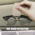2 Pack Leather Car Visor Sunglass Holder, Magnetic Leather Glasses Eyeglass Hanger Clip for Car, Sunglass Clip Glasses Holder for Car Visor（Beige）
