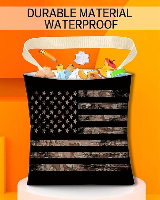 Car Trash Can, Durable Hanging Car Trash Garbage Bag, Cute Automotive Garbage Cans Organizer, Cool American Flag