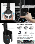 woleyi Cup Holder Tablet Holder for Car Mount - [3 in 1 Expander Bottle] Car Cup Tablet Mount for Car/Truck with Height Adjustable Metal Arm, for iPad Pro Air Mini, Galaxy Tab, Z Fold, 4.7-13" Devices