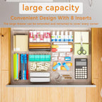 Yieach Large Expandable Desk Drawer Organizer Tray for Office Supplies and Accessories With 12 Adjustable Compartments,Office