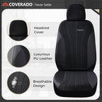 Coverado Car Seat Covers Front Seats, Auto Seat Covers Full Set, Mesh Breathable Seat Protectors, 2 Seats Black Automotive Se