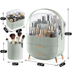 CANITORON Makeup Organizer,Skincare Organizer with 2 Drawers and Brush Storage Box,Lipstick Holder,Cosmetic Display Case for 