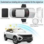 3PCS Car Window Shades Front Windshield Sun Shade Foldable Window Shade Custom Fit for Volkswagen Atlas VW Atlas Cross Sport 2018-2026 Shades Windows Anti-UV Rays Block Heat