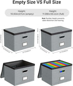 Oterri 2 Pack Large File Organizer Boxes with Lids, File Box with Mesh Pockets, Document Organizer Box for Letter/Legal Size 