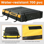 MaxxHaul 50853 Truck Platform Rack Rooftop Cargo Carrier Bag, 20 Cu Ft (63″ L × 54″ W × 10″ H), Heavy-Duty PVC, Weather-Resistant with Lockable Zipper & Full Strapping System