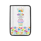 Personalized Name Non Respond Autism Colorful Hand Seat Belt Cover Autism Awareness Medical Alert Autism Seatbelt Cover for Kids Non-Verbal Autistic Special Needs Autism Car Accessories AT34