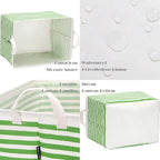 Sea Team Collapsible Canvas Fabric Storage Basket with Handles, Rectangle Waterproof Storage Bin, Box, Cube, Foldable Shelf B