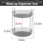 shuang qing Rotating Makeup Organizer for Vanity, High-Capacity Skincare Clear Make Up Storage Perfume Organizers Cosmetic Dr