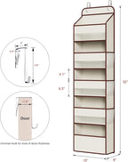 Univivi 1 Pack Over The Door Organizer, Non-Tilting Over The Door Organizer Hanging Door Storage With 5 Large Compartments 6 
