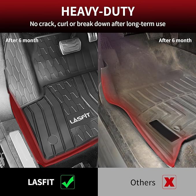 LASFIT Floor Mats Fit for Lincoln MKC 2019 2018 2017 2016 2015 TPE All Weather Floor Liners Custom Fit Car Mats 2015-2019 Accessories, 1st and 2nd Rows Floor Mats - Black