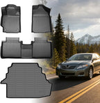 Floor Mats for Toyota Camry 2007 2008 2009 2010 2011(ONLY Gas), Custom Fit Camry CE XLE SE LE Floor Mats, Front Rear Mats & Cargo Liner, TPE Anti-Slip Waterproof Duty Car Accessories