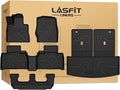 LASFIT Floor Mats & Cargo with Backrest Mat for Ford Explorer 7 Seats 2020-2025 2026 7 Passenger(Not Fit 6 Seats), Custom Fit All Weather Protector TPE Easy Clean Floor Liners, 5pcs Full Set Black
