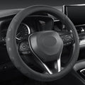 GIANT PANDA Car Steering Wheel Cover for Toyota RAV4,Camry,Highlander,Corolla,Prius,Tacoma,Standard Size - Black