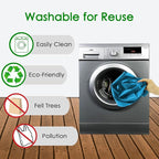 BeeGreen Light Blue Reusable Grocery Bags Wholesale Blue Reusable Kitchen Bags Bulk Foldable-Machine Washable with Zipper Storage Pouch 50 Packs