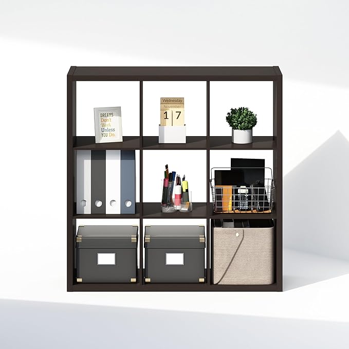 Furinno Cubic Closet Organizers and Storage, 9-Cube Closet Organizer, Open Shelf Closet Storage, Extra Thick Frame for Wardro
