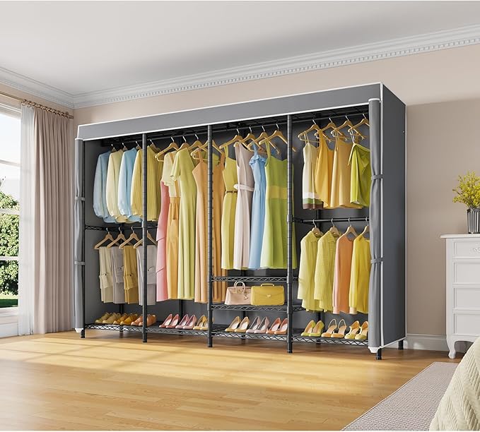VIPEK V40C Plus Heavy Duty Clothes Rack with Oxford Fabric Cover, Extra Large Covered Clothing Rack for Hanging Clothes Porta