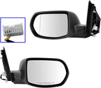 TRQ 2 Piece Driver and Passenger Side Mirror Assembly Set Electric Adjustment Non-Heated No Memory Black Compatible with 2012