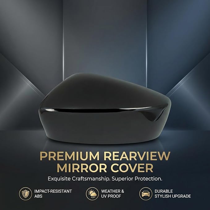 Left Driver Side Mirror Cover Cap Compatible with Mazda CX-5 2017-2023 (2nd Gen KF) | Jet Black Mica (Color Code: 41W) | Direct Replacement Door Wing Mirror Housing - NOT for 2016.5 Old Body