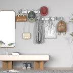 VAEHOLD Hat and Coat Wall Mount Rack - Hooks for Robes, Bags, Keys, and Towels - Bathroom Towel Hanger Organizer (Polished Ch
