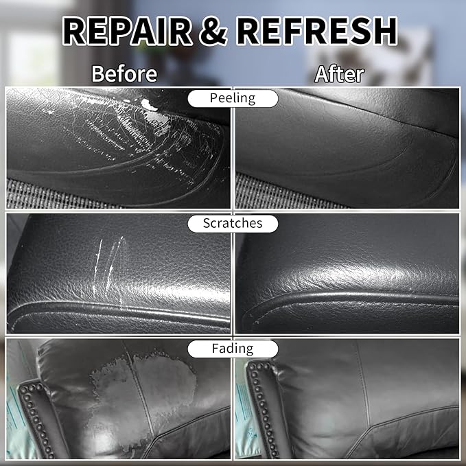 Black Leather Recoloring Balm with 100ml Mink Oil,Leather Couch Scratch Remover,Leather Repair kit for Vinyl Furniture and Ca